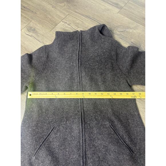 Eileen Fisher Lambswool Cotton Hooded Zip Jacket Brown XS/S – Alpaca Style Look - Picture 6 of 8